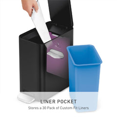 simplehuman liner pocket avec sacs Code B, recharge accessible