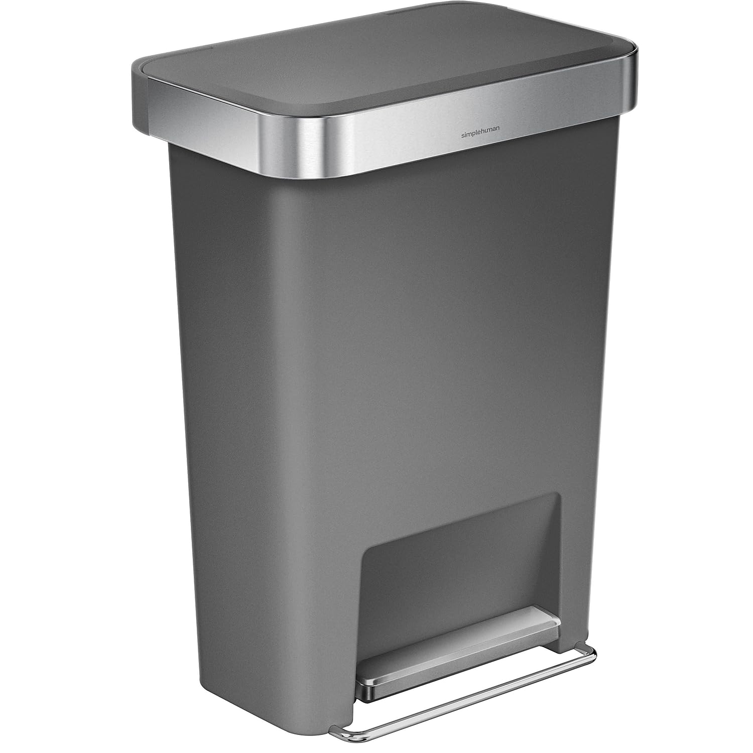 simplehuman poubelle 45 L face avant montrant design et capacité