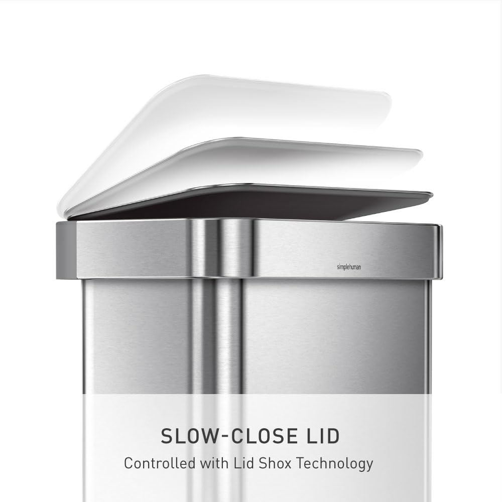 simplehuman poubelle acier brossé anti-traces maintien de l'aspect métal