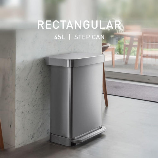 simplehuman poubelle pédale en acier large durable pour usage fréquent