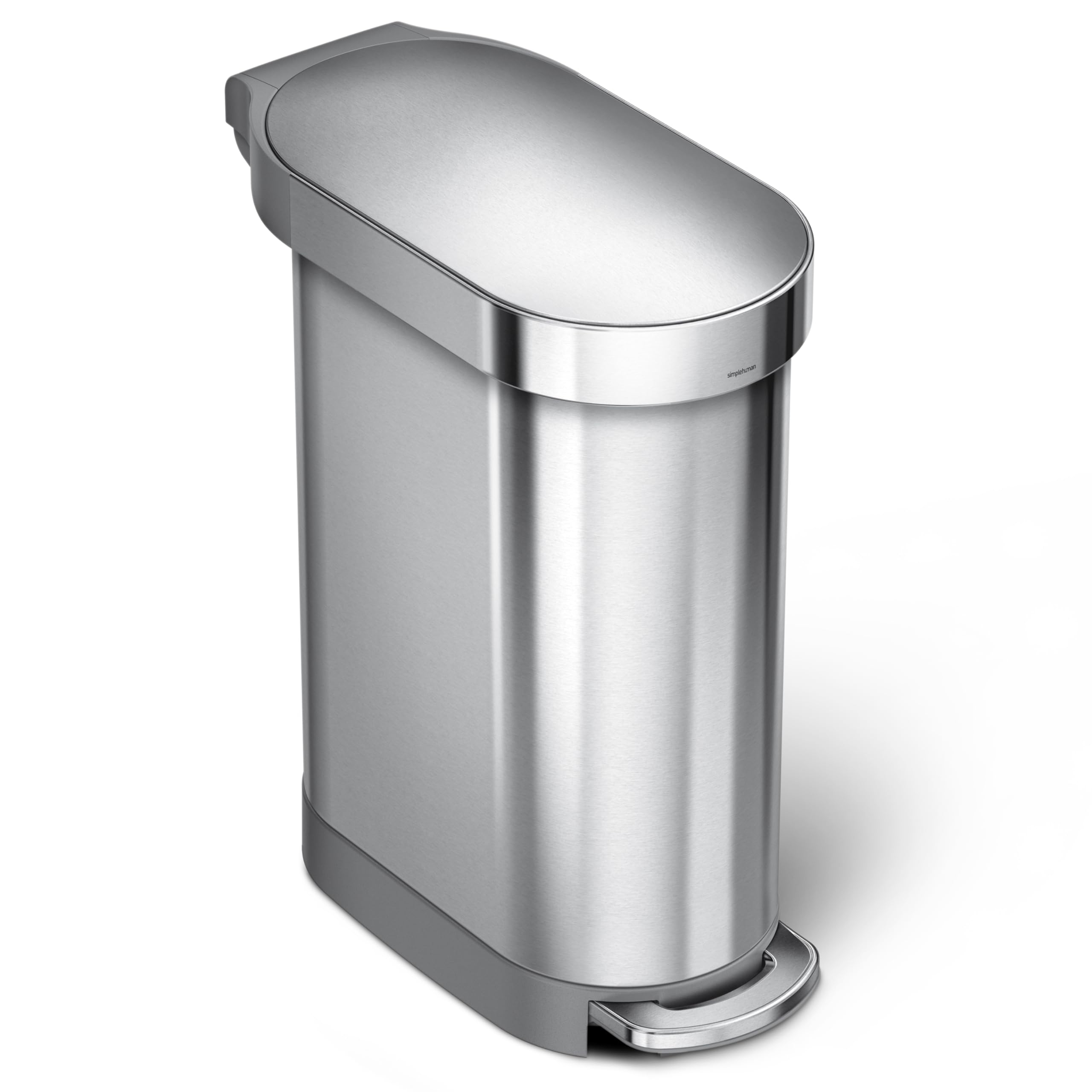 simplehuman poubelle face acier brossé, finition résistante aux traces