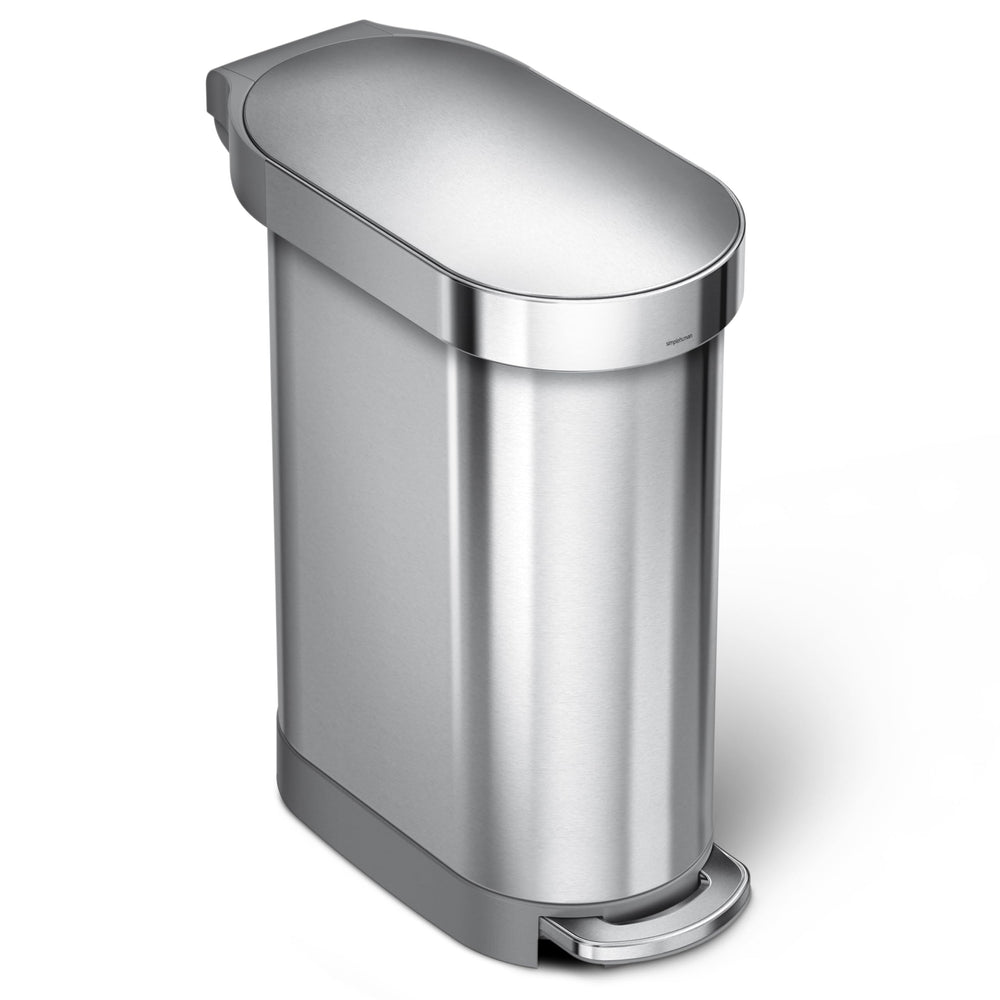 simplehuman poubelle face acier brossé, finition résistante aux traces