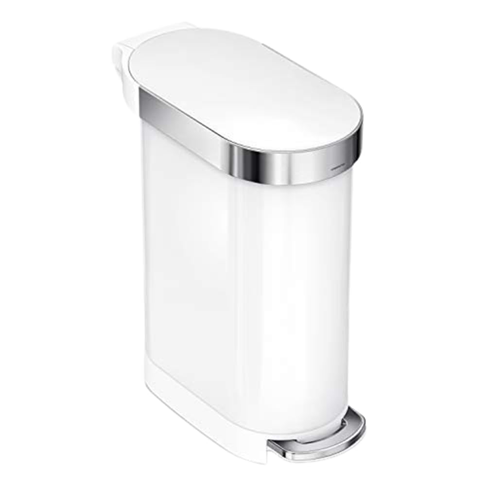 simplehuman face avant blanc inox, design peu encombrant pour gain d'espace