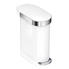 simplehuman face avant blanc inox, design peu encombrant pour gain d'espace