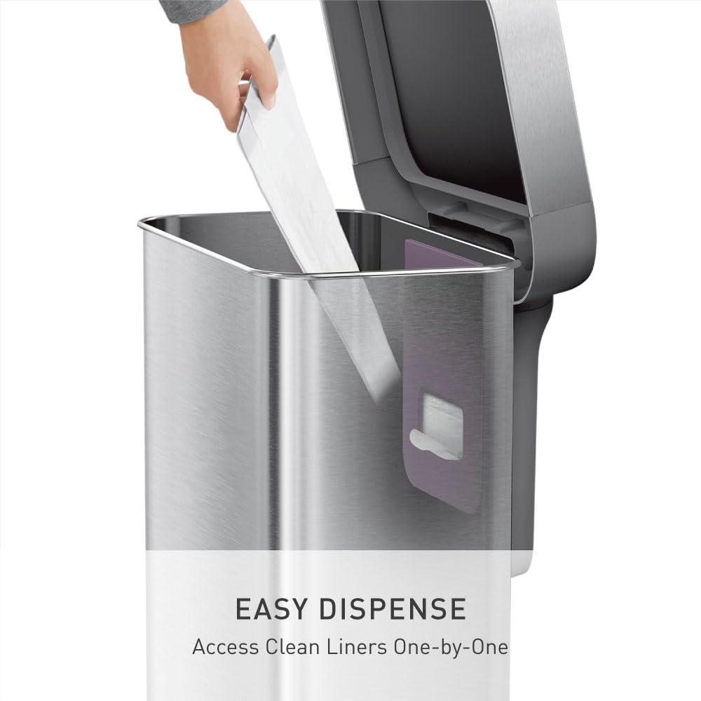 simplehuman poubelle liner pocket distributeur de sacs à portée de main