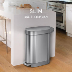 simplehuman poubelle profil mince s’insère entre meubles, gain d’espace