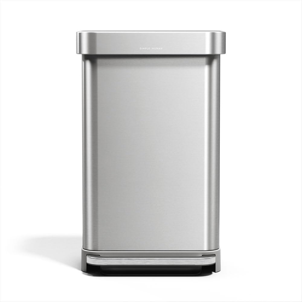 simplehuman poubelle face avant 45L design compact pour gain de place