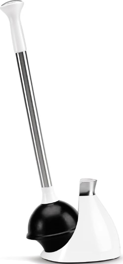 simplehuman ventouse avant avec finition acier, esthétique et rangement propre