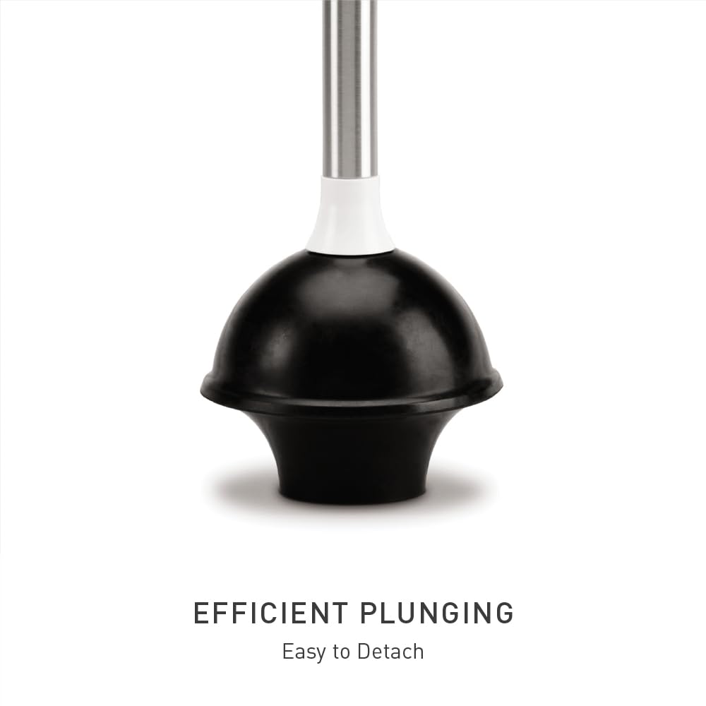 simplehuman ventouse en usage sur cuvette, débouchage efficace et ciblé