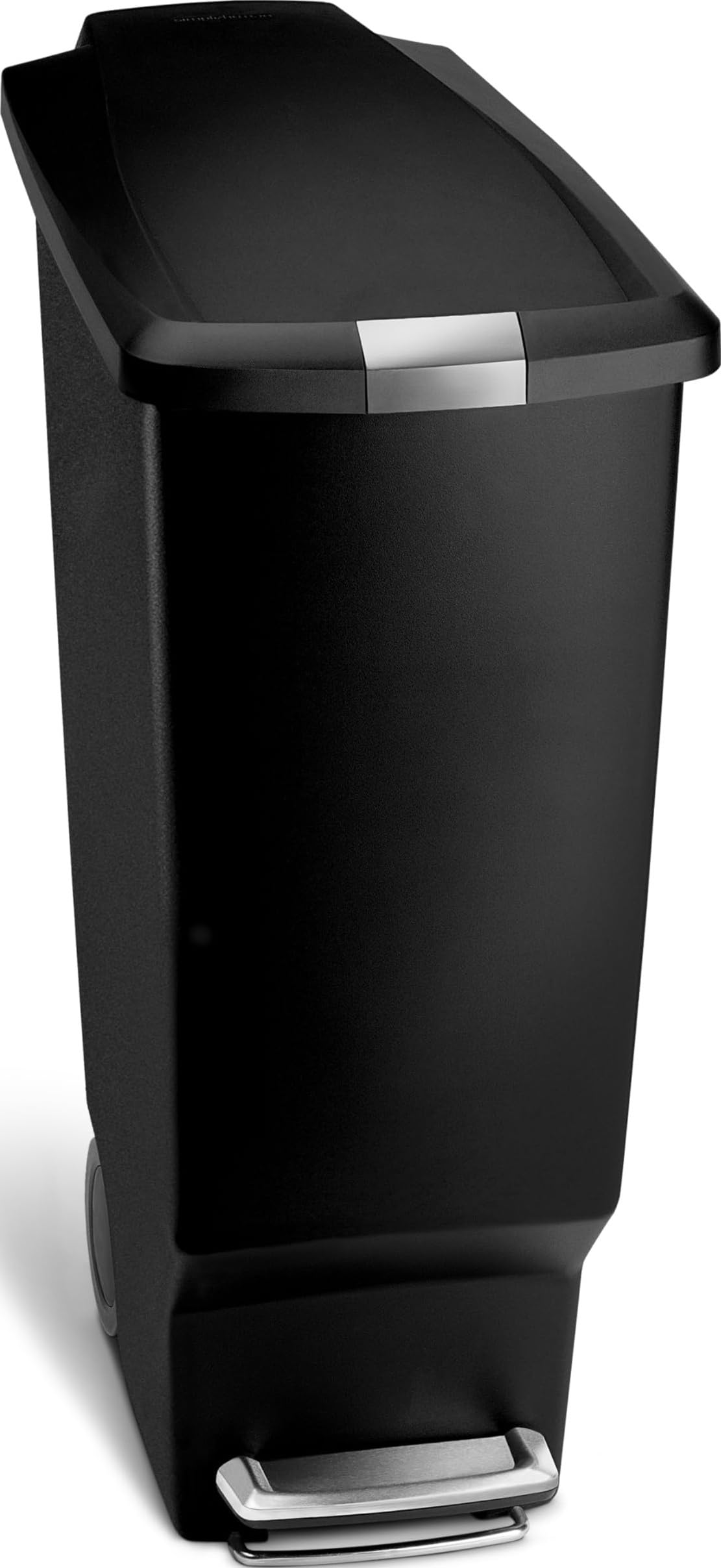 simplehuman vue face 40 L noir montrant design compact et gain d'espace