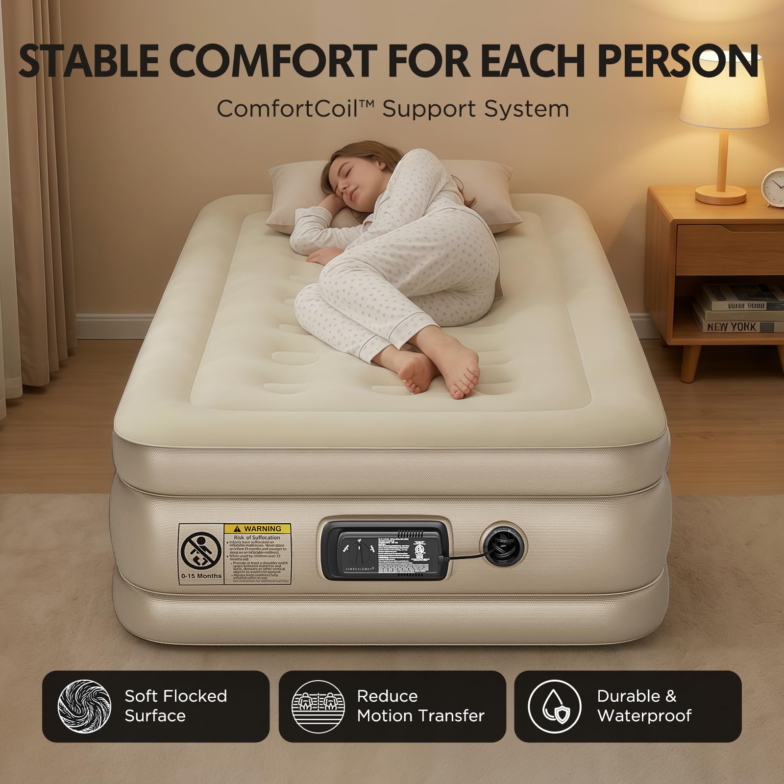Simpli Comfy détail du bord en PVC multi-couches offrant durabilité contre perforation