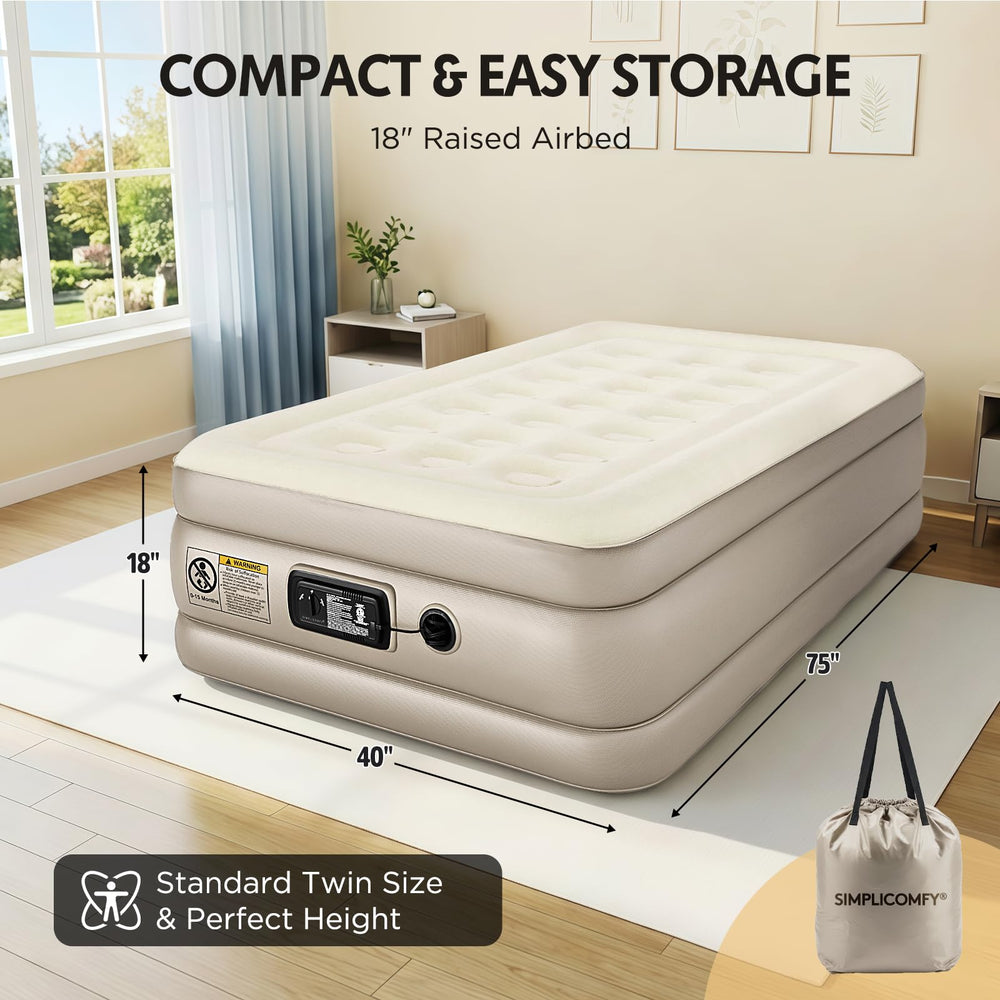 Simpli Comfy matelas plié dans sac de transport compact facile à transporter