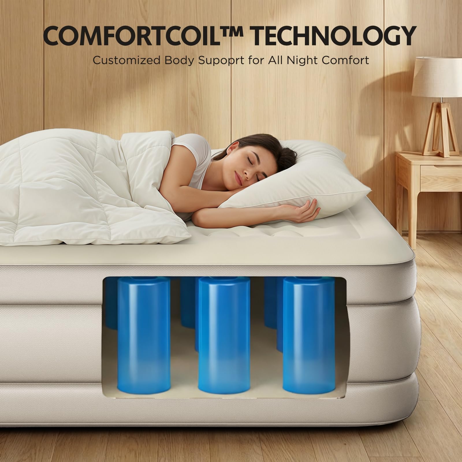 Simpli Comfy pompe intégrée en fonctionnement gonflage rapide et silencieux