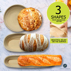SIMPLIFY ASTHETIC banneton baguette 15" mis en place, facilite la formation de longues baguettes