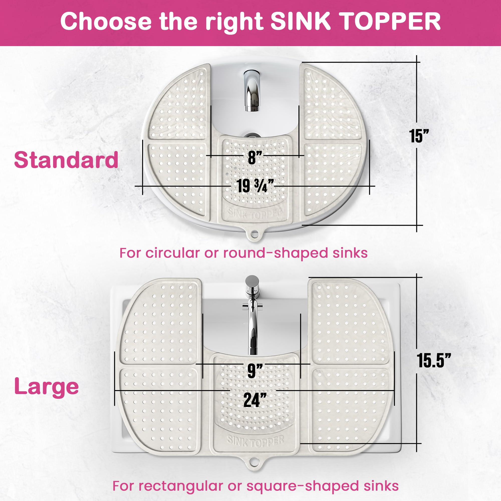 Sink Topper cadre en acier inoxydable offrant solidité et stabilité