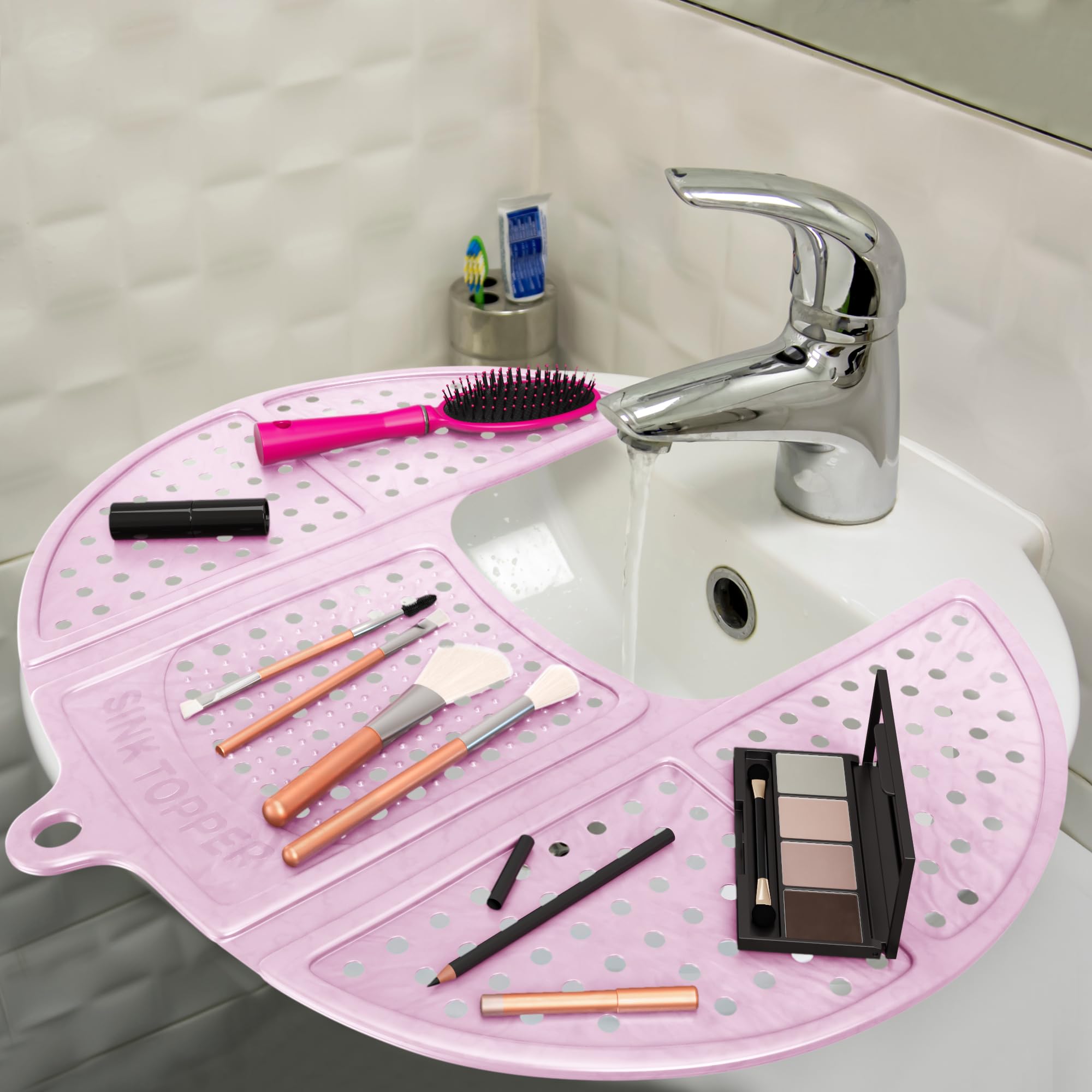 Sink Topper montrant découpe robinet et orifices de drainage utiles