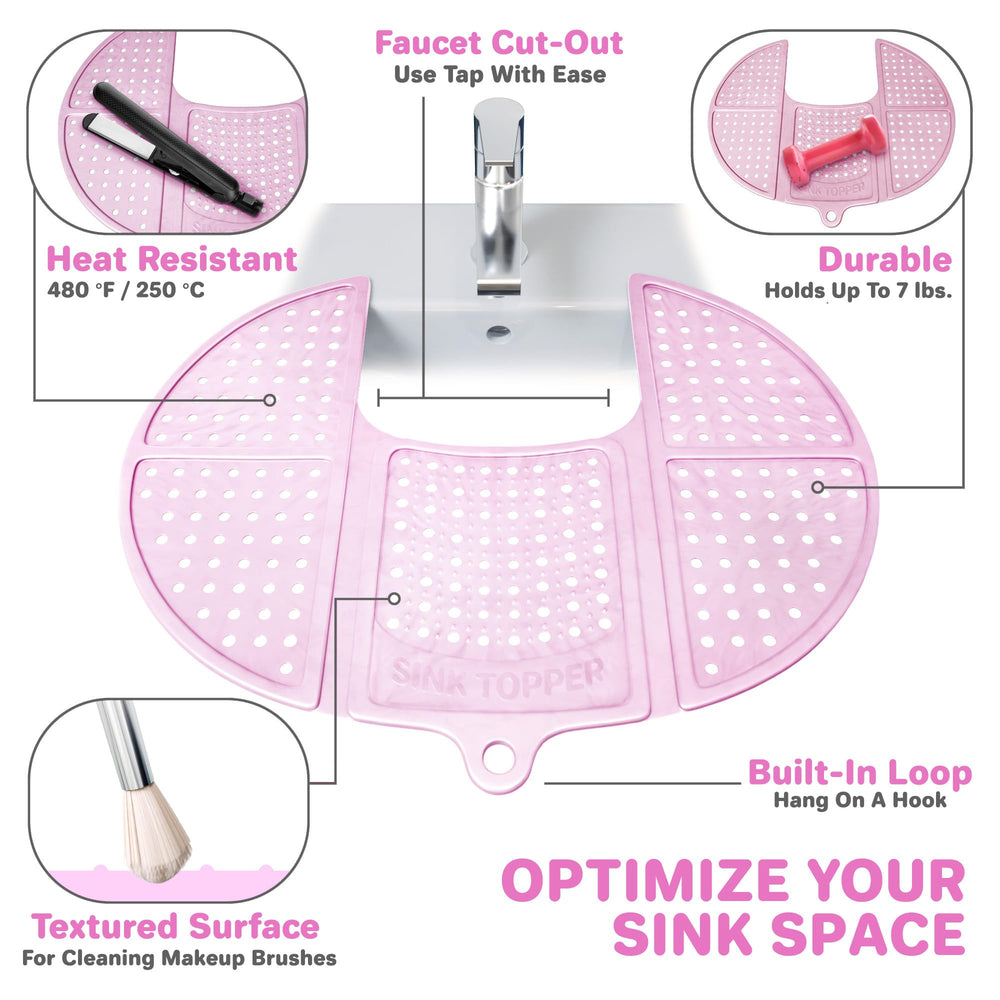Sink Topper replié compact avec boucle de rangement pratique