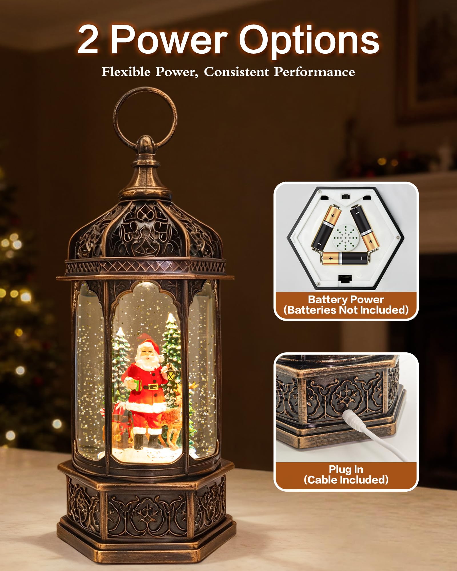 sinofayar globe allumé montrant lumière chaude, met en valeur décor de Noël