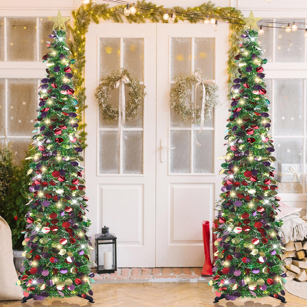 SINTENILL sapin décoré avec ornements légers, facile à personnaliser pour fêtes