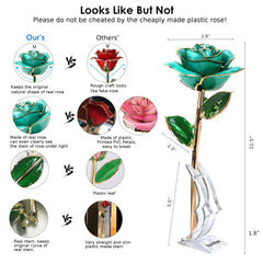 Sinvitron tige et feuilles plaquées 24K, finition lisse et durable