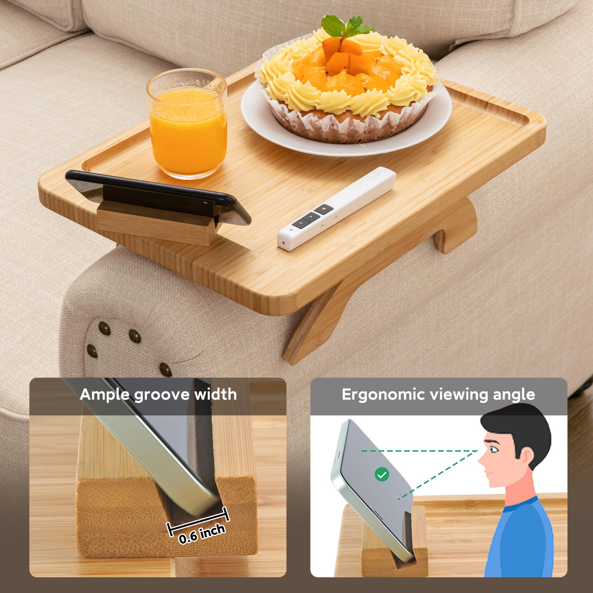 SINWANT comparaison échelle avec assiette de 8 pouces montrant surface utile
