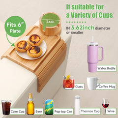 SINWANT plateau installé sur accoudoir avec tasse, confort immédiat