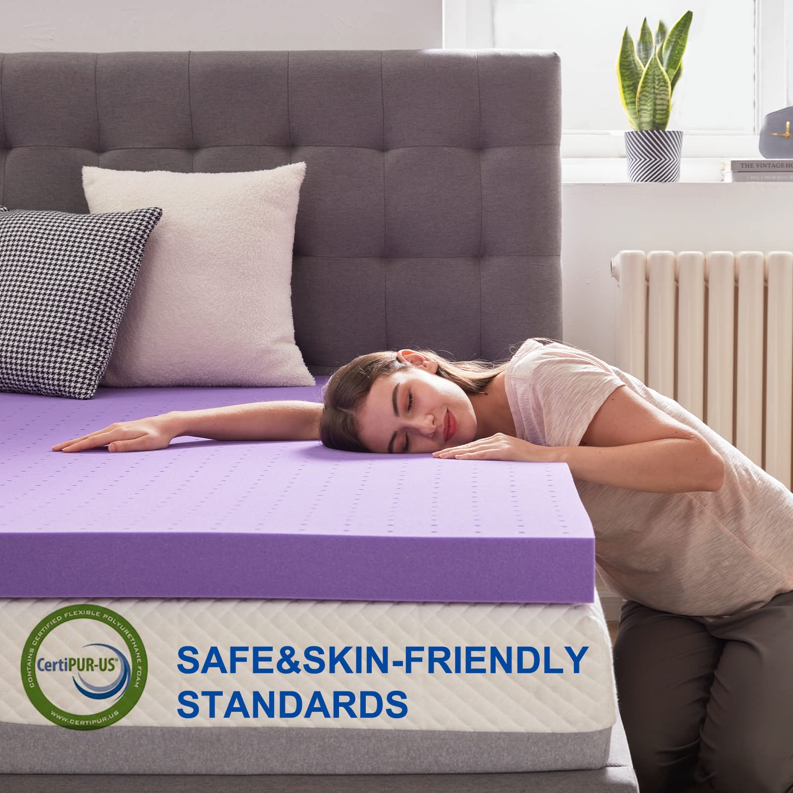 Surmatelas SINWEEK en usage sur lit d'une personne pour confort accru