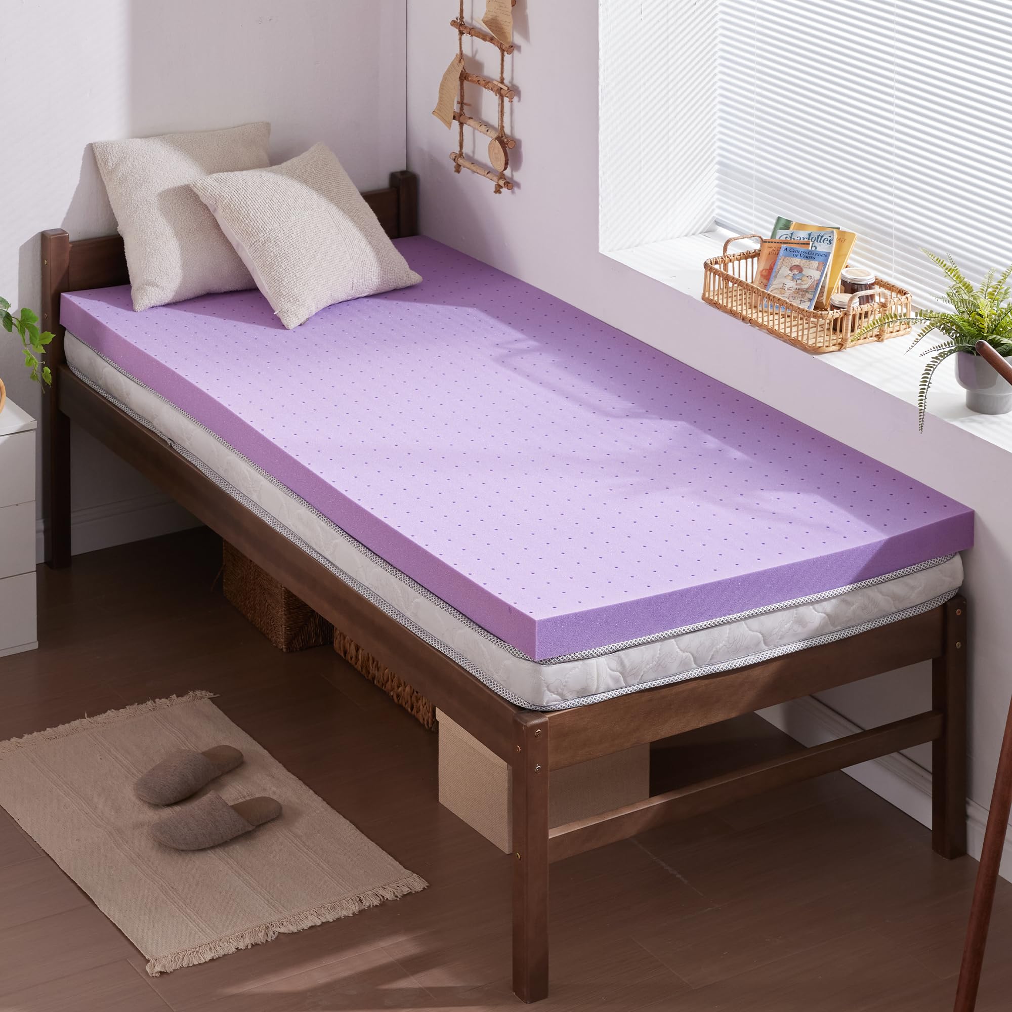 Surmatelas SINWEEK face avant twin montrant l'ajout de confort