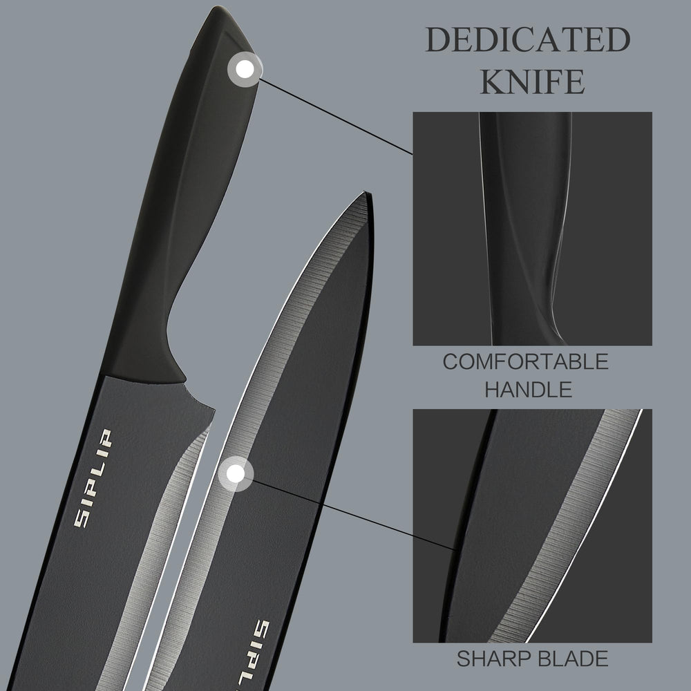 SipLip couteau de chef en usage montrant coupe précise et contrôle