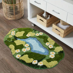 Sisher tapis placé devant douche illustrant utilisation pratique