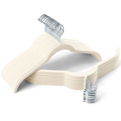 Sishynio pack de 30 cintres velours beige pour gain de place