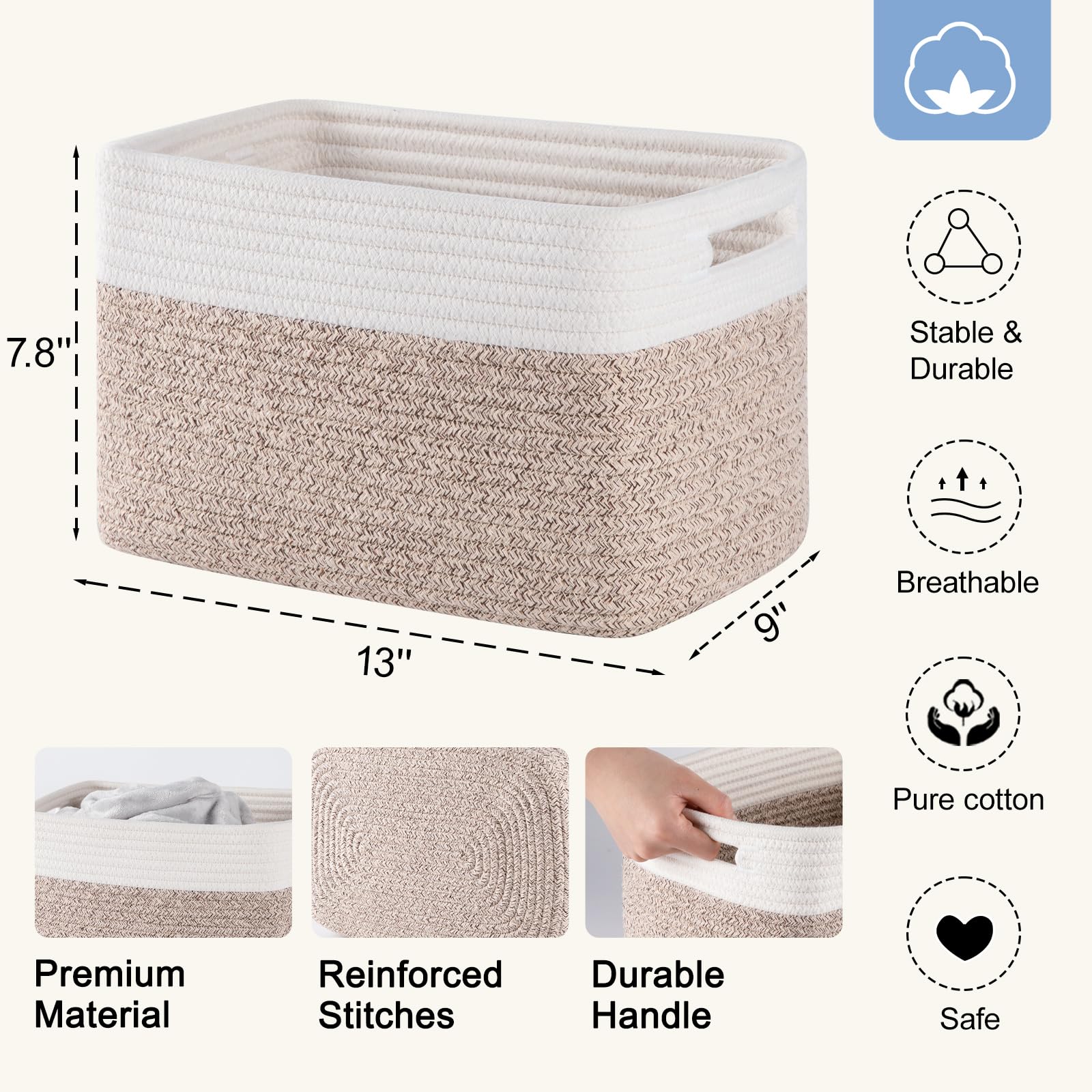SIXDOVE panier rempli de serviettes, organisation compacte pratique