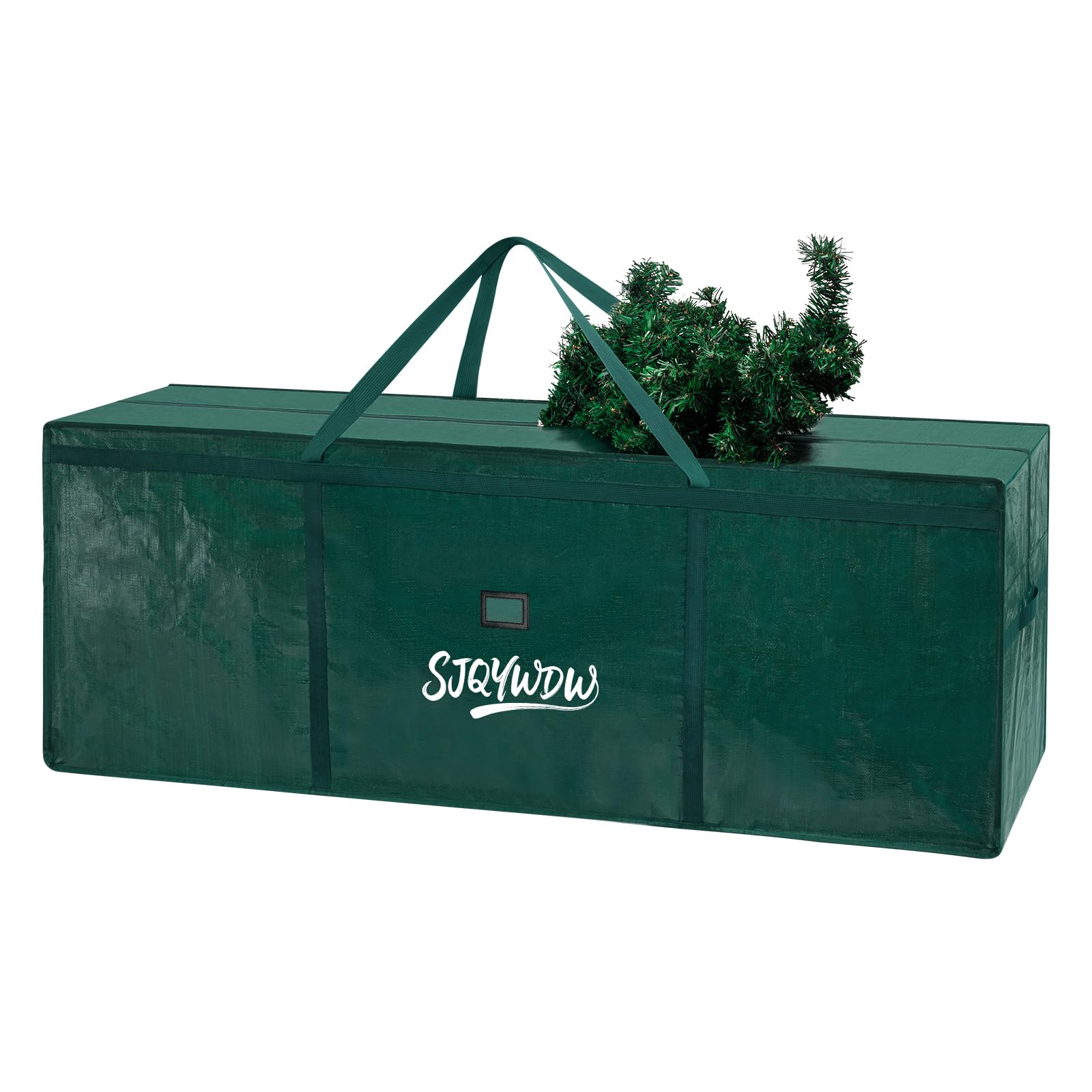 SJQYWDW face avant du sac vert montrant dimensions et fermeture robuste