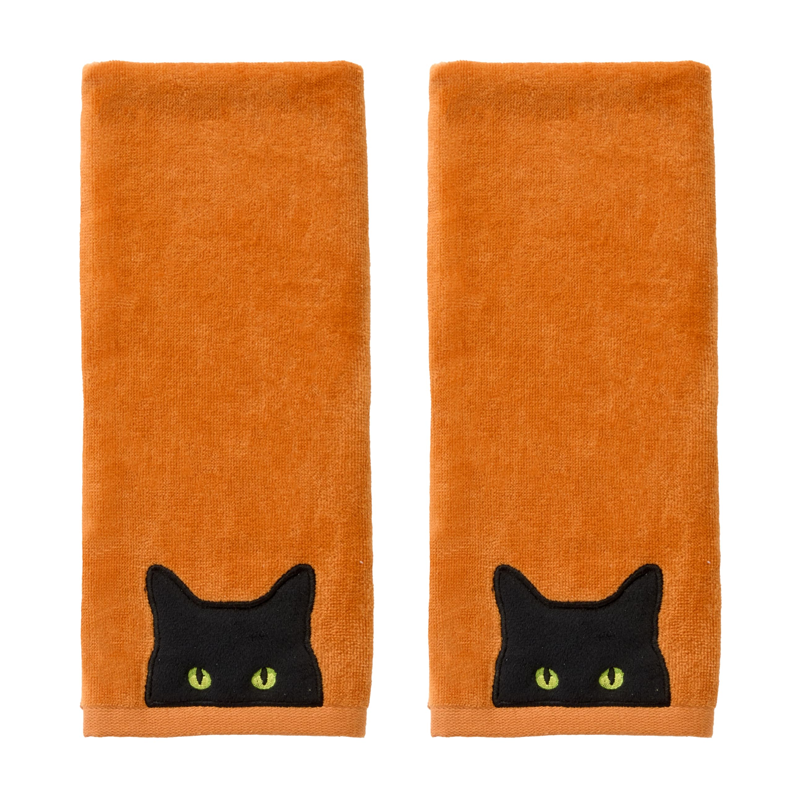 SKL Home serviette face orange avec œil brodé, apporte ambiance festive