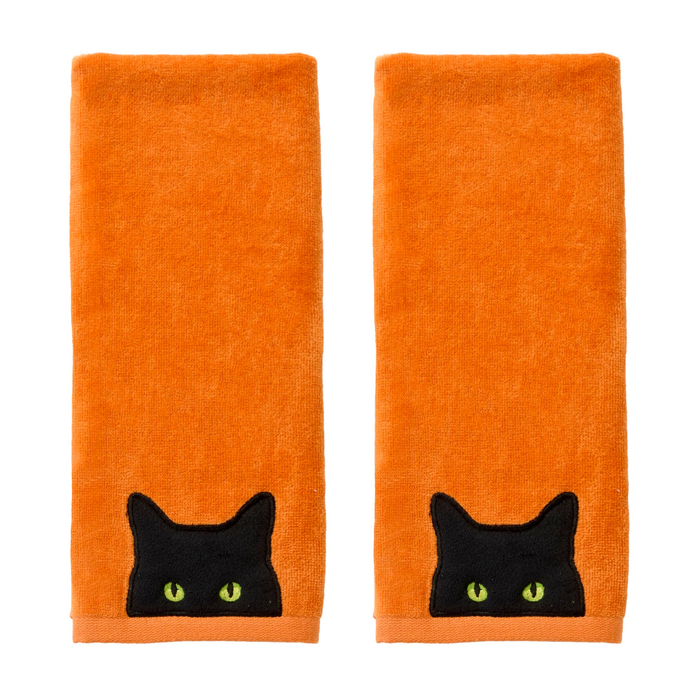 SKL Home serviette face orange avec œil brodé, apporte ambiance festive