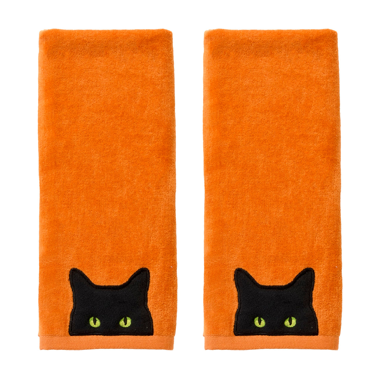 SKL Home serviette face orange avec œil brodé, apporte ambiance festive