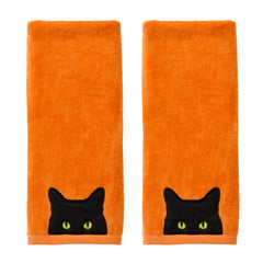 SKL Home serviette face orange avec œil brodé, apporte ambiance festive