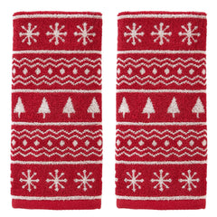 SKL Home serviette recto rouge Fair Isle, ambiance festive et absorption