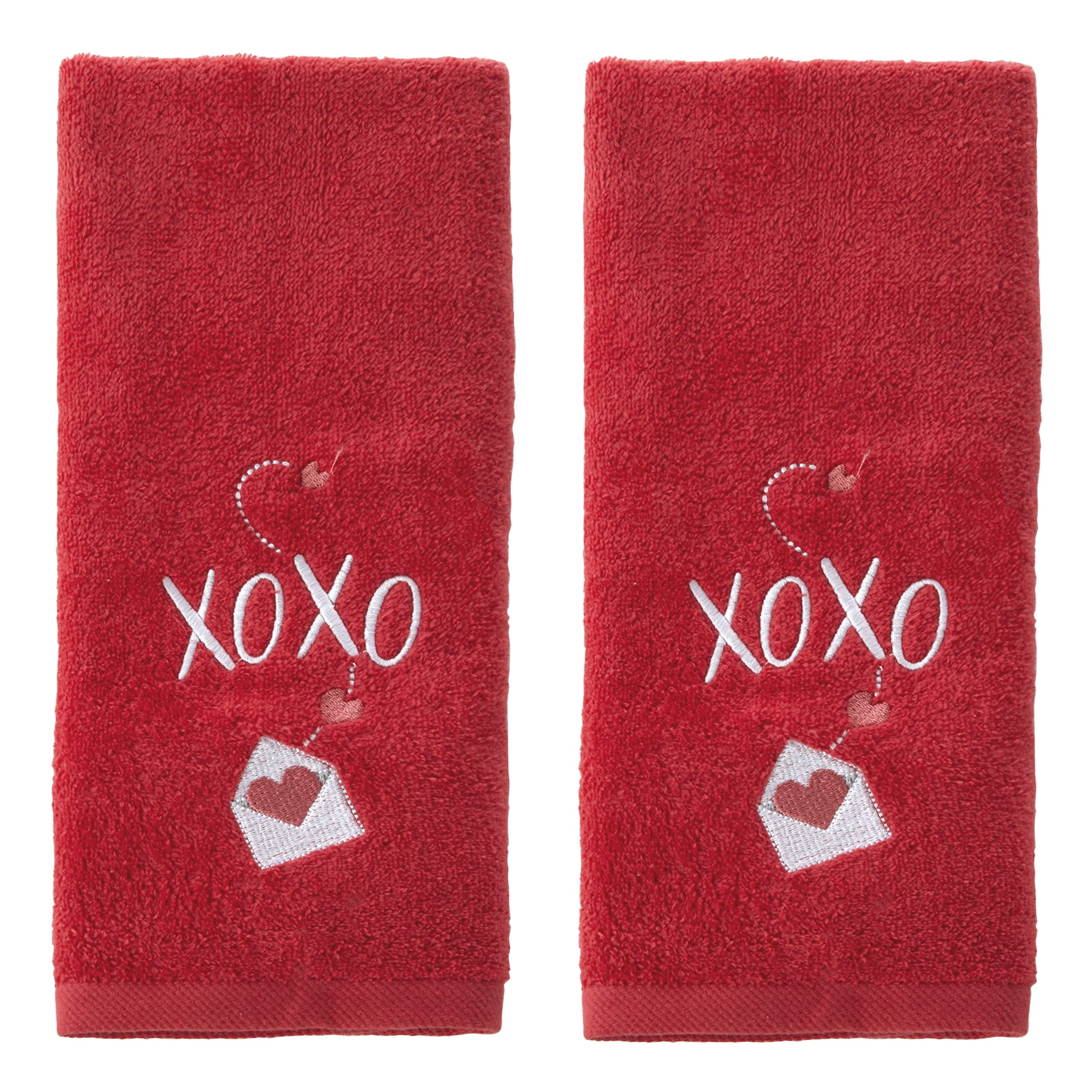 SKL Home serviette XOXO vue recto rouge apport romantique