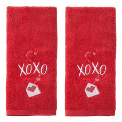 SKL Home serviette XOXO vue recto rouge apport romantique