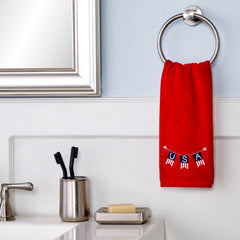 SKL Home broderie chien et drapeau américain nette pour décoration durable