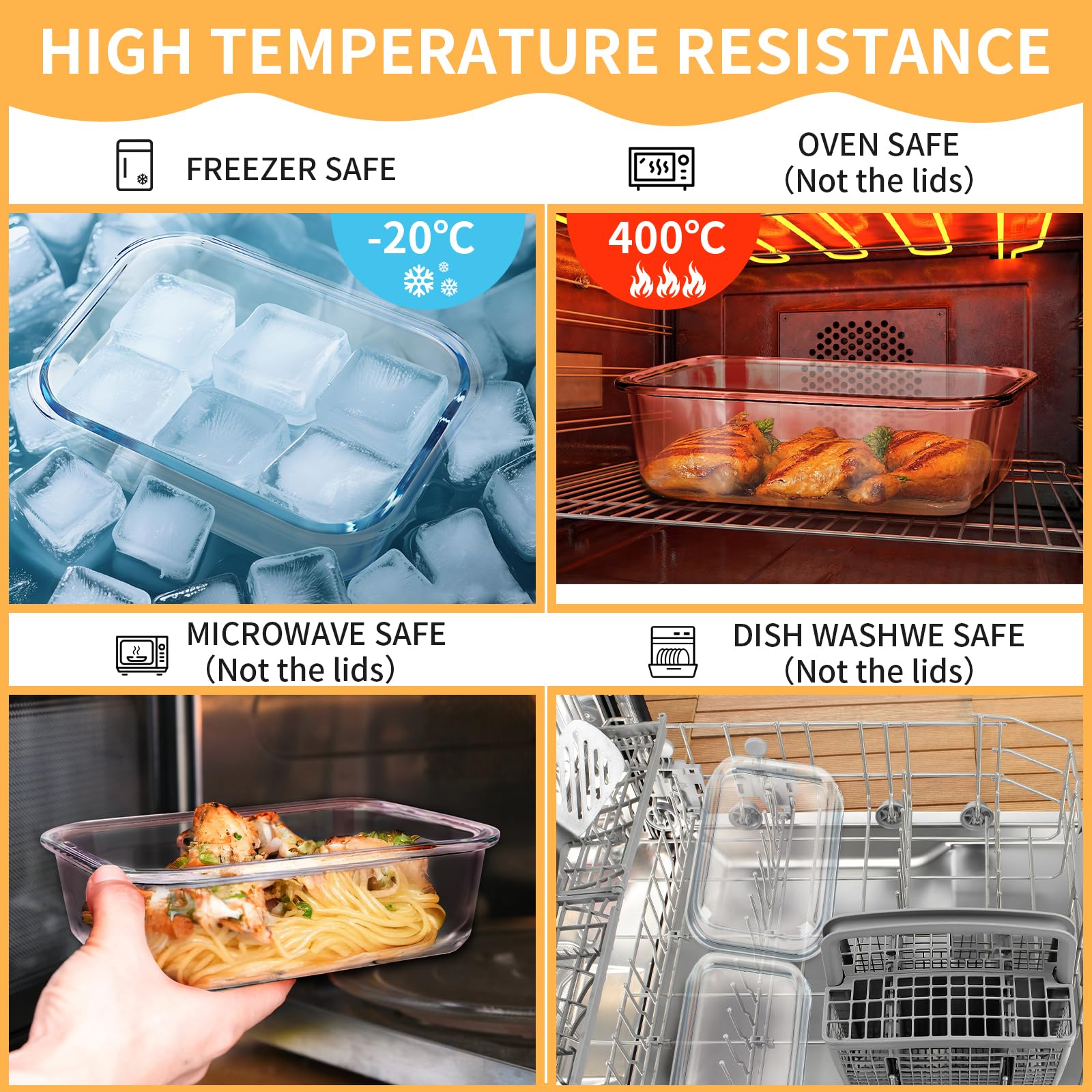 Skroam contenant en verre allant au four, réchauffage pratique