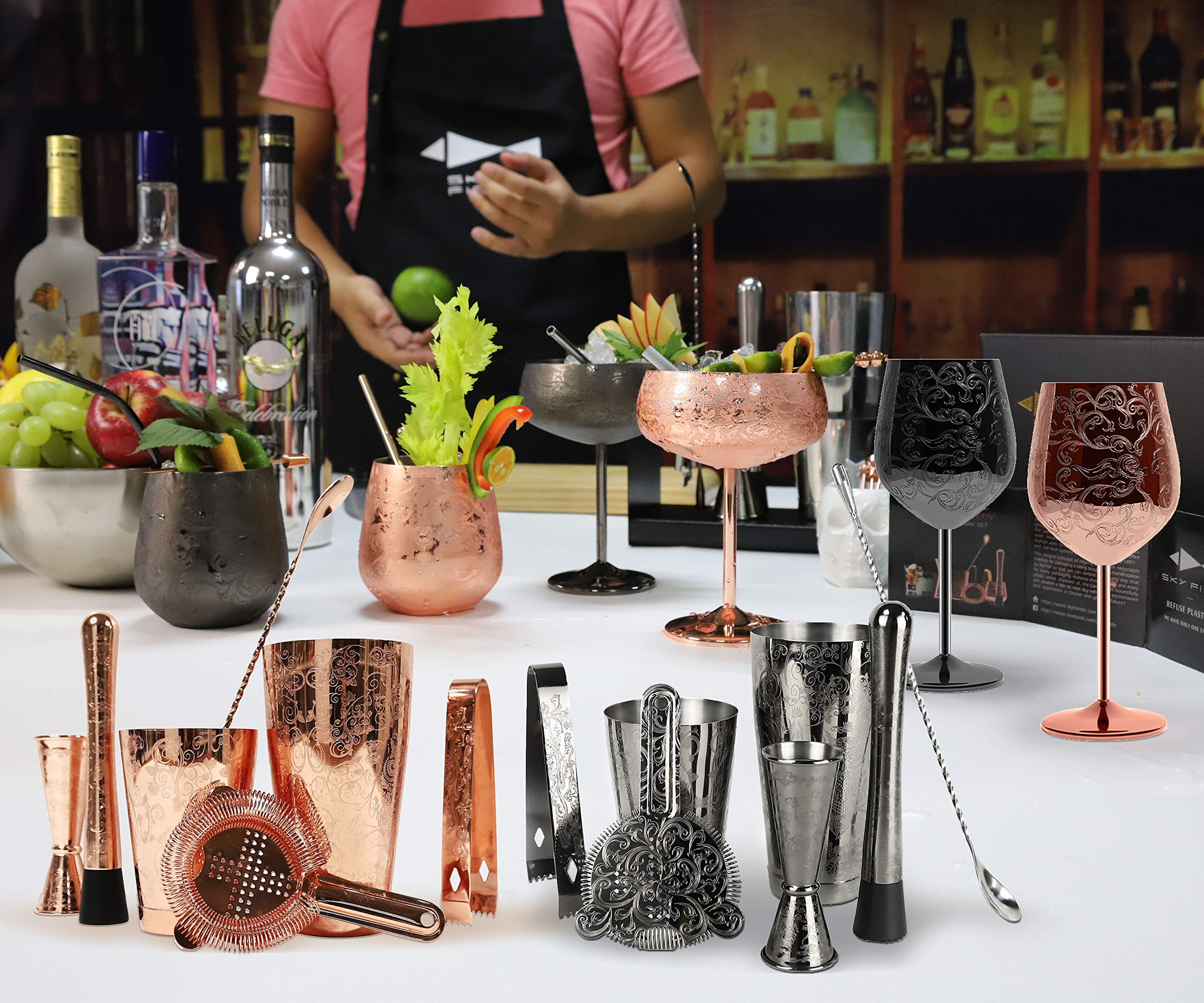 Sky Fish ensemble de 4 verres montrant cohérence et valeur pour hôte