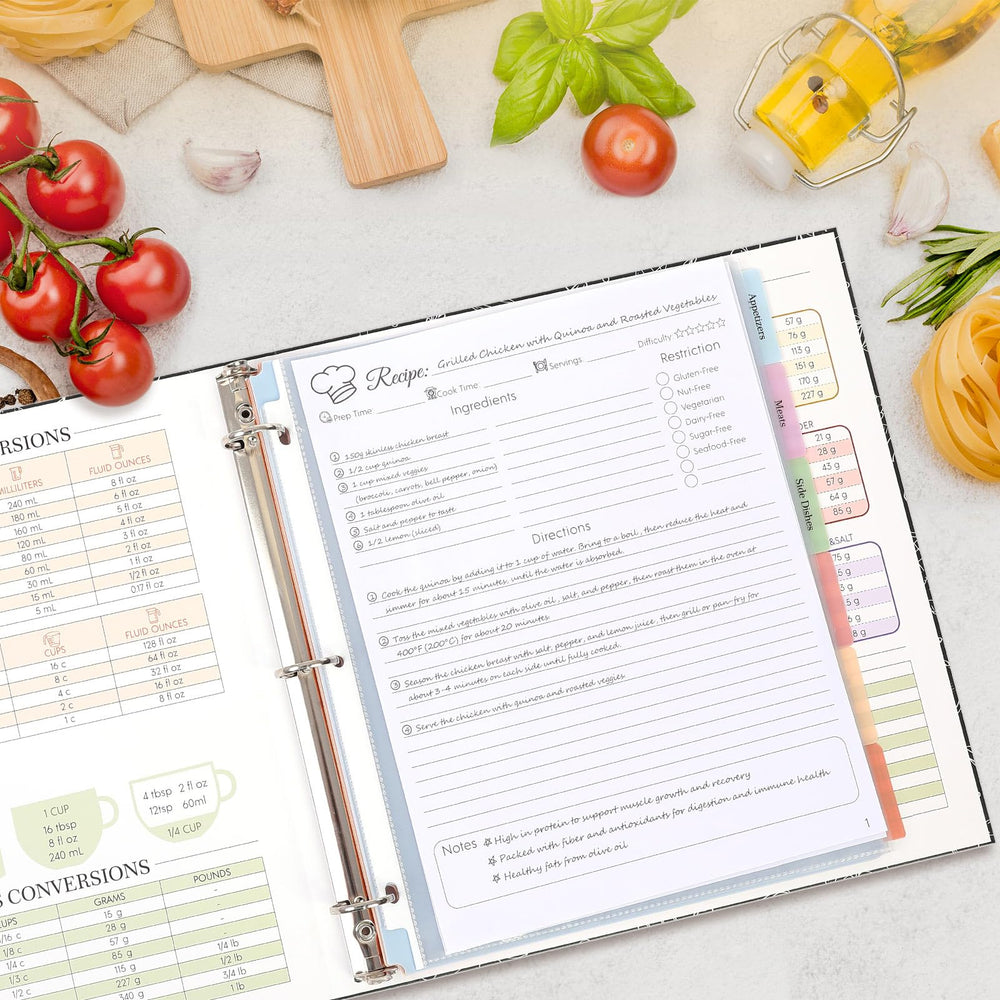 SKYDUE classeur en cuisine utilisé pendant préparation, garde recettes nettes