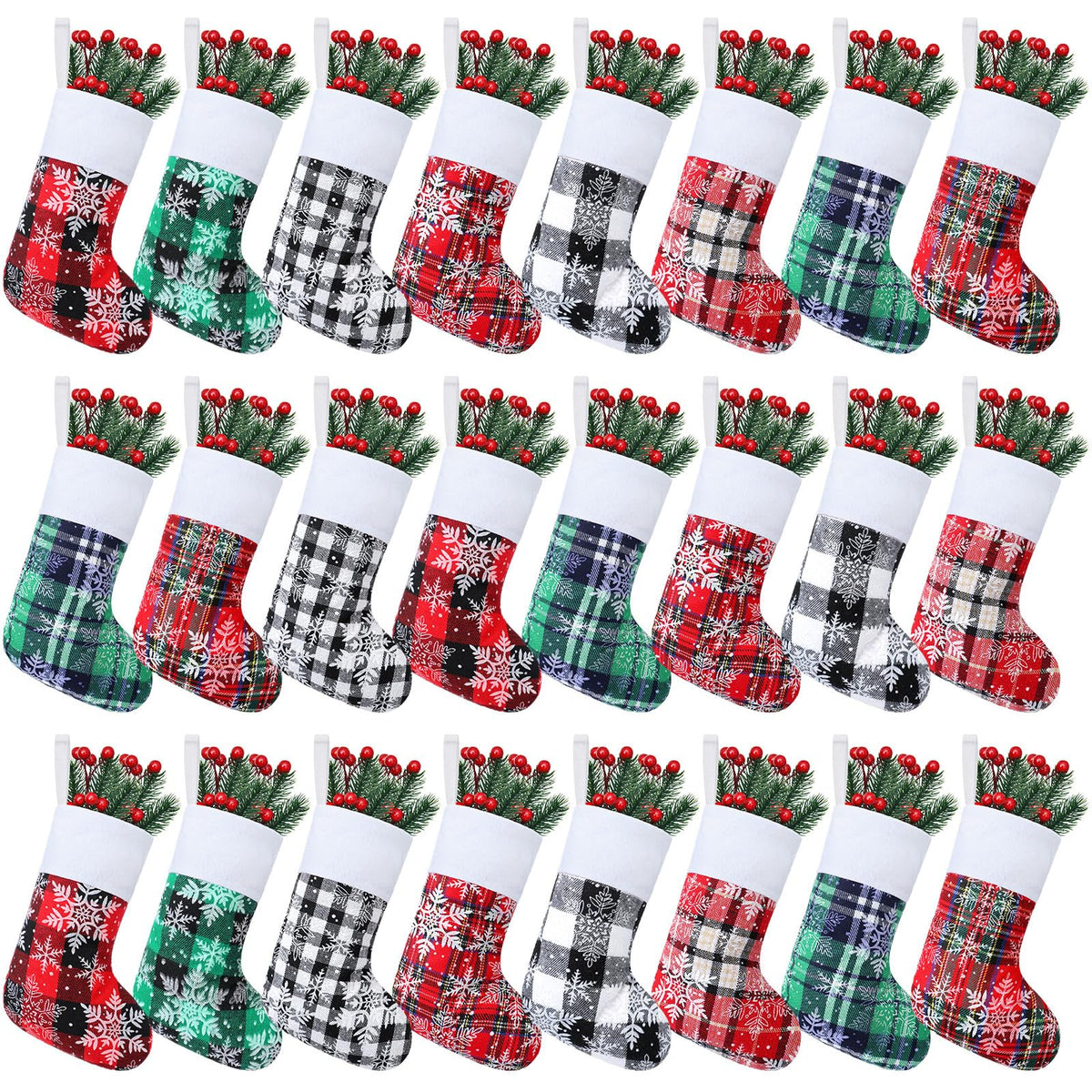Skylety mini chaussette avant packaging montrant le motif buffalo et la couleur de Noël
