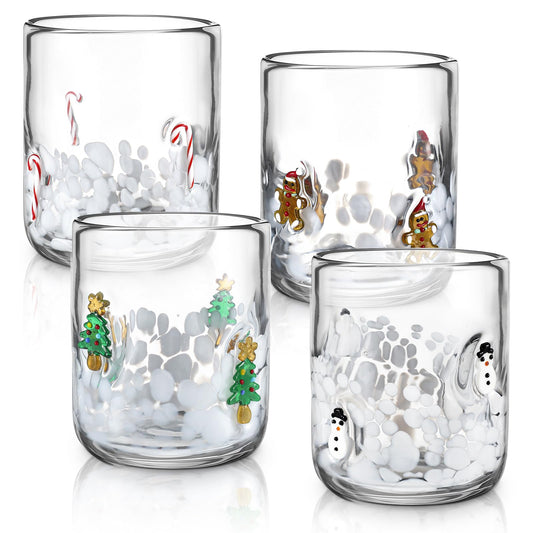 Skylety ensemble face montrant quatre verres festifs pour une table élégante