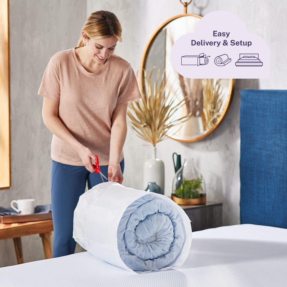Sleep Innovations comparaison d'épaisseur montrant 4 pouces ajoutés, améliore le soutien
