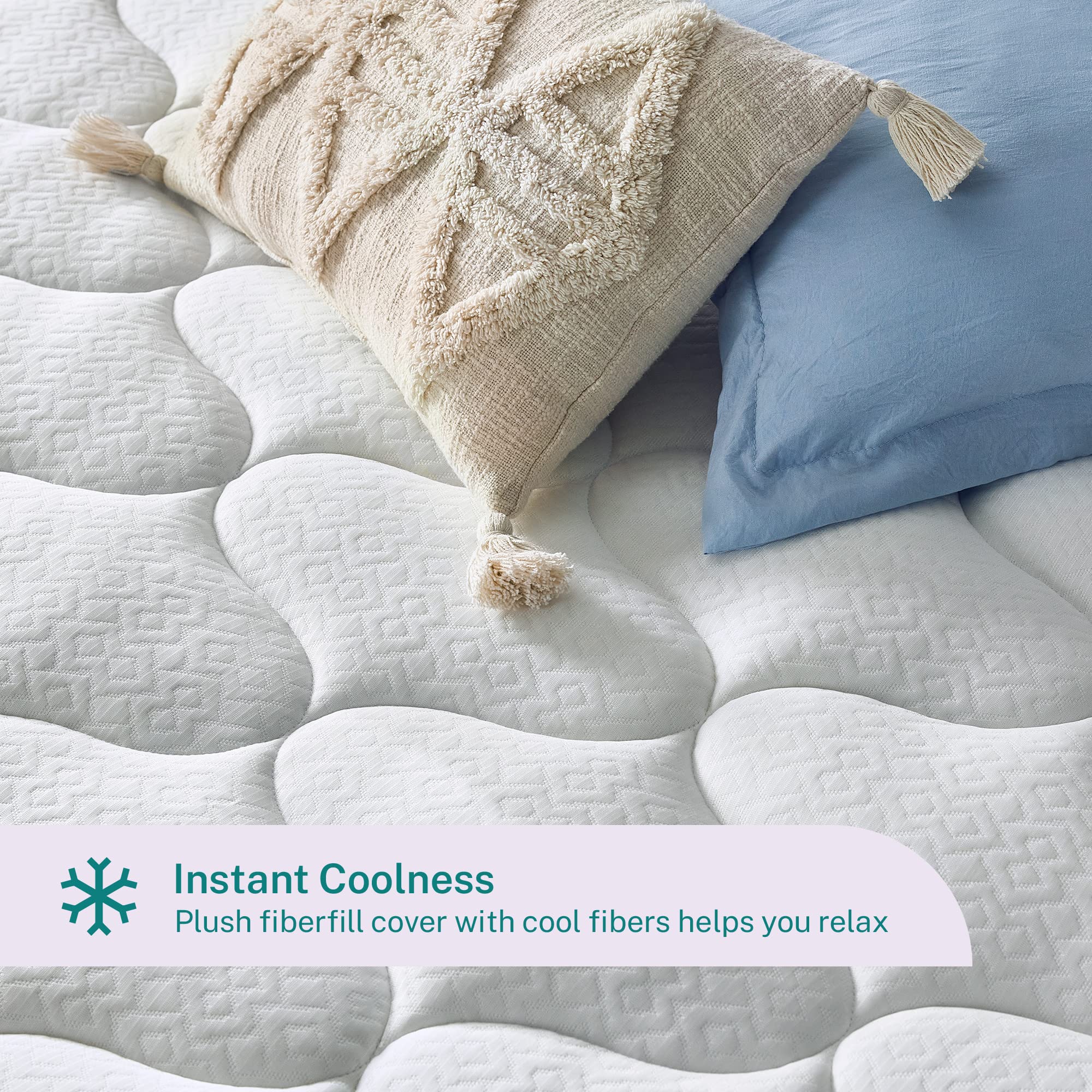 Sleep Innovations détail du coin élastique qui maintient bien le surmatelas en place