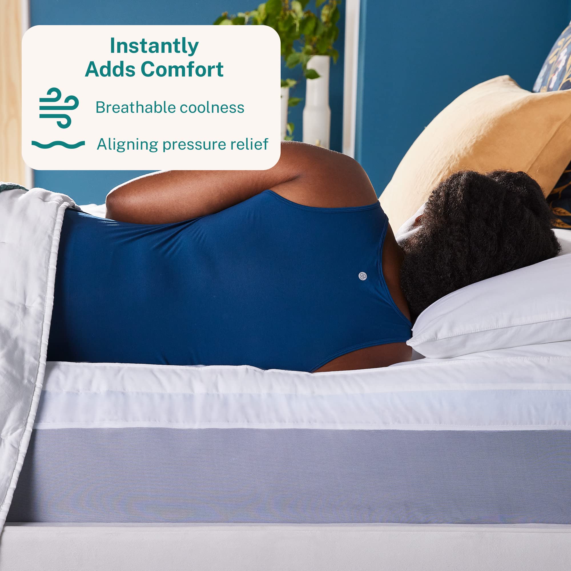Sleep Innovations gros plan de la housse capitonnée pour confort immédiat