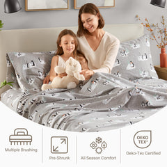 Sleep Philosophy drap plat et deux taies présentés pour ensemble complet
